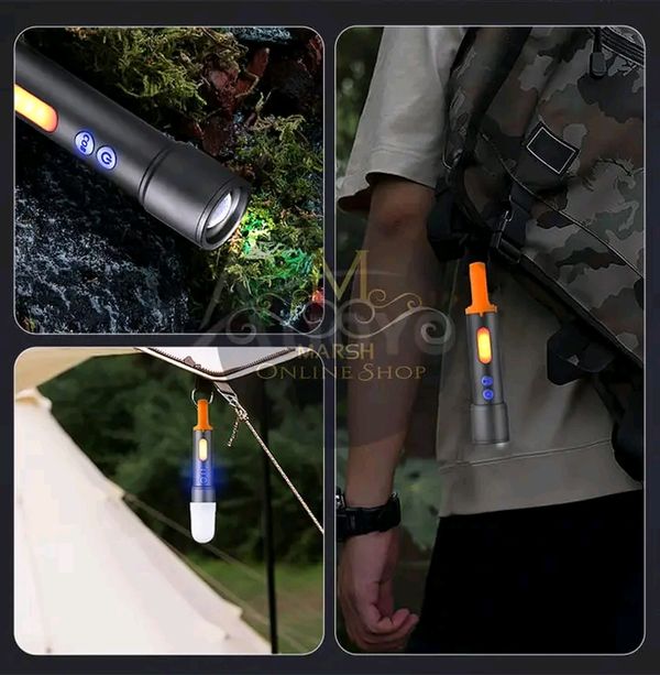 💥Auoyo Multifunctional COB Warning Zoomable Flashlight - Image 8