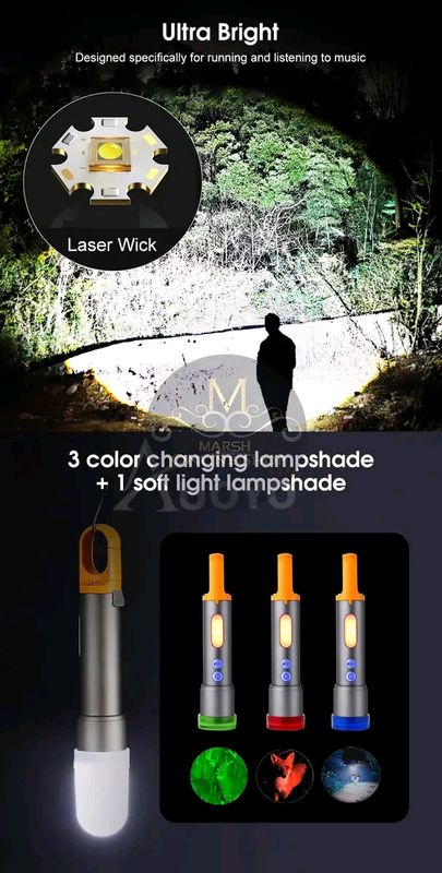💥Auoyo Multifunctional COB Warning Zoomable Flashlight - Image 11