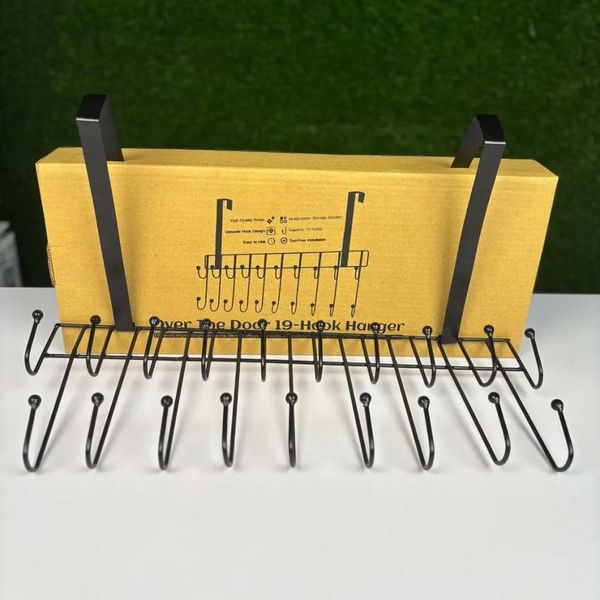Over The Door 19-Hook Hanger – Space-Saving Organizer