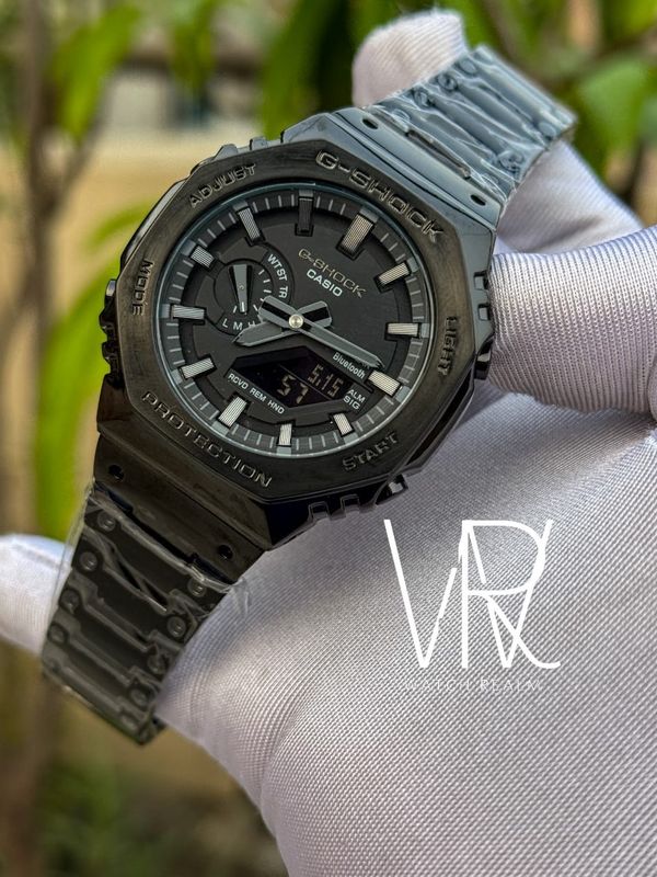 GSHOCK GA2100 BLACK CHAIN, BLACK DIAL