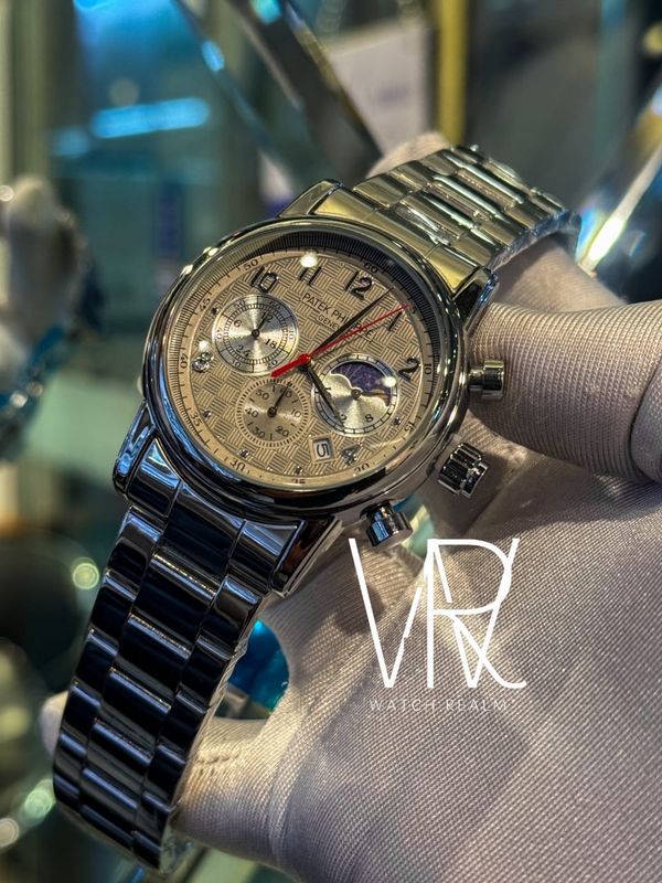 PATEK CHRONO SILVER CHAIN GREY DIAL