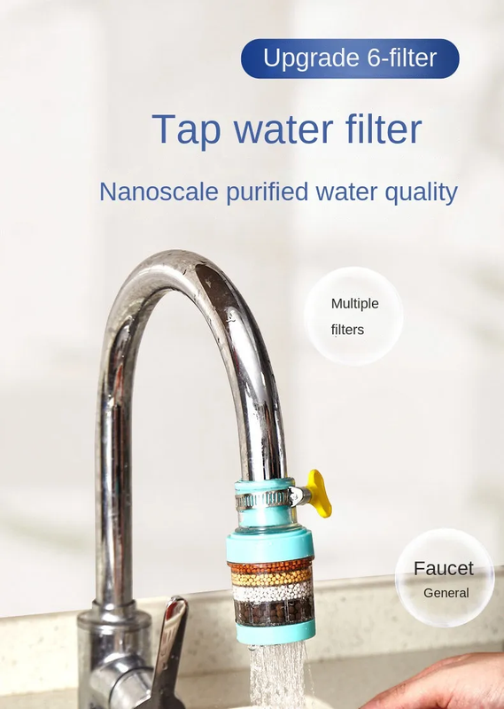 Faucet Filter Kitchen Household Water Purification Tool Six-layer Splash Proof Universal Shower Extension Filter