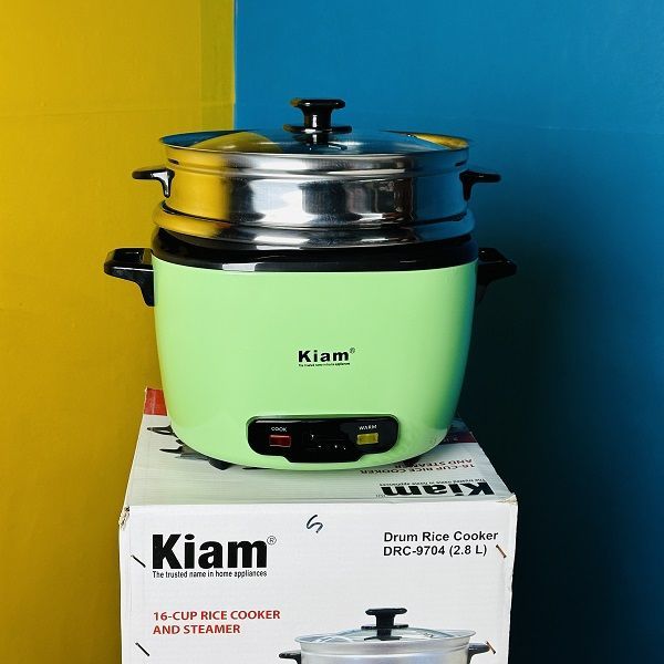 Kiam DRC 9704 2.8 Liter Stainless Steel + Non-Stick Double Pot Rice Cooker