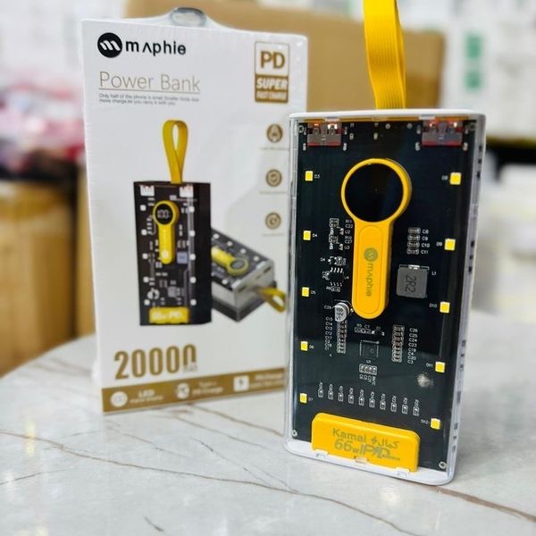 20000 mah Power Bank 22.5W Fast Charging PD Transparent Power bank with Night Light
