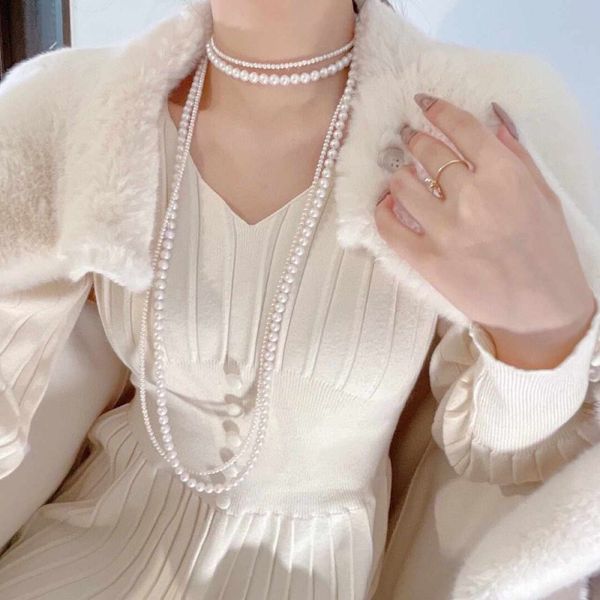 Long Pearl Double layer Necklace/or 4 Layer Pendent