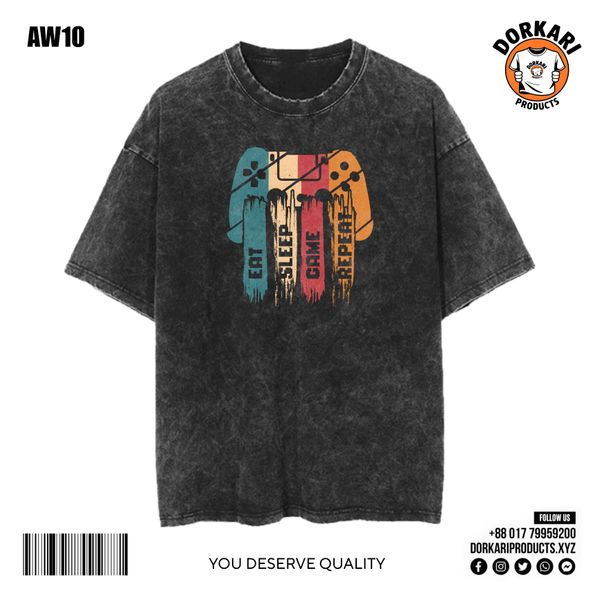 Premium Acid Wash Printed T-Shirt AW10
