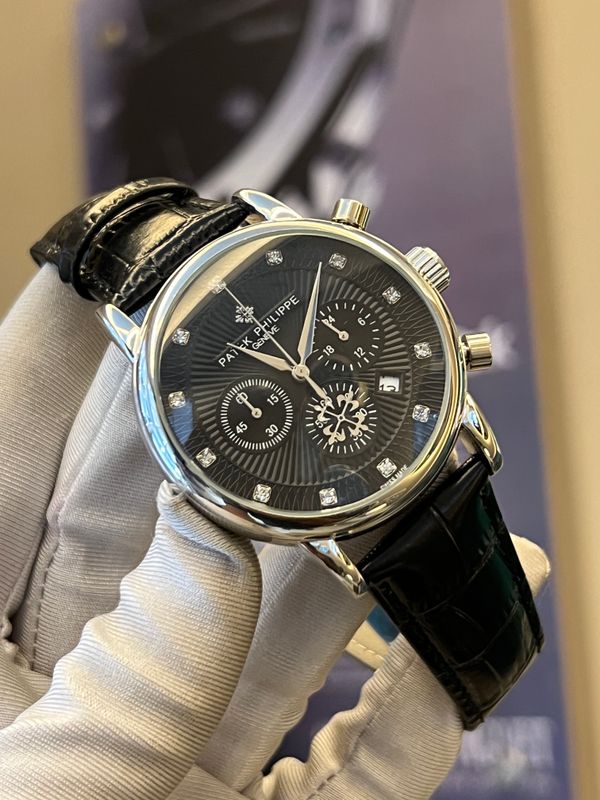 Patek Philippe Black Silver 3 Chronograph AA Grade