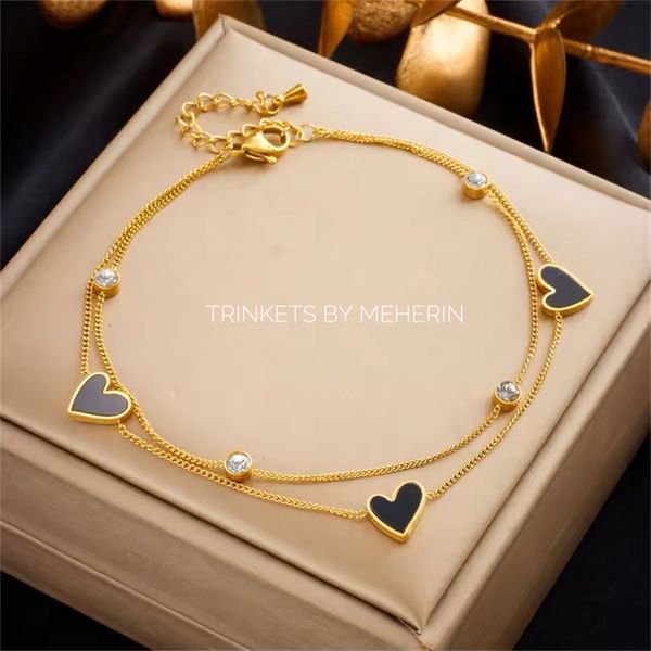 LOVE ANKLET -black