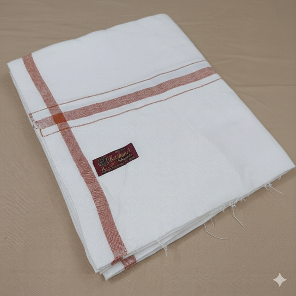 Traditional Border White Shawl - Image 1