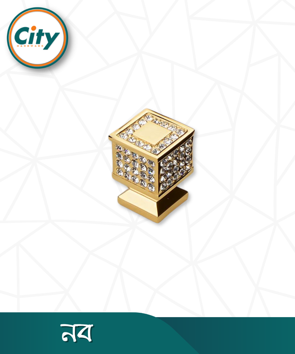 ১ পিস প্রিমিয়াম কুয়ালিটি লাক্সারি ফার্নিচার নব স্কয়ার শেপ ক্রিস্টাল নব ক্যাবিনেটের ড্রয়ার নব বাড়ি অফিস চেস্ট ক্যাবিনেটের জন্য গোল্ডেন