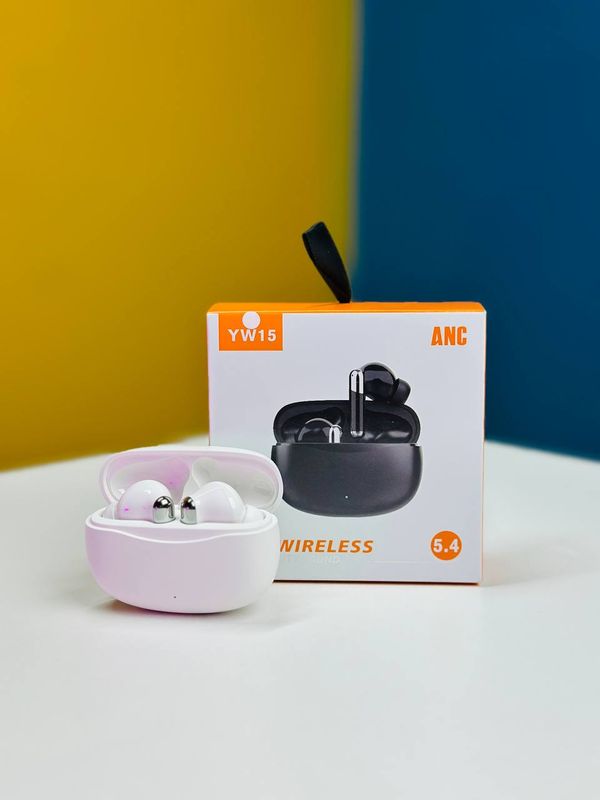 YW15 Active Noise Cancelling Earbuds – Black .