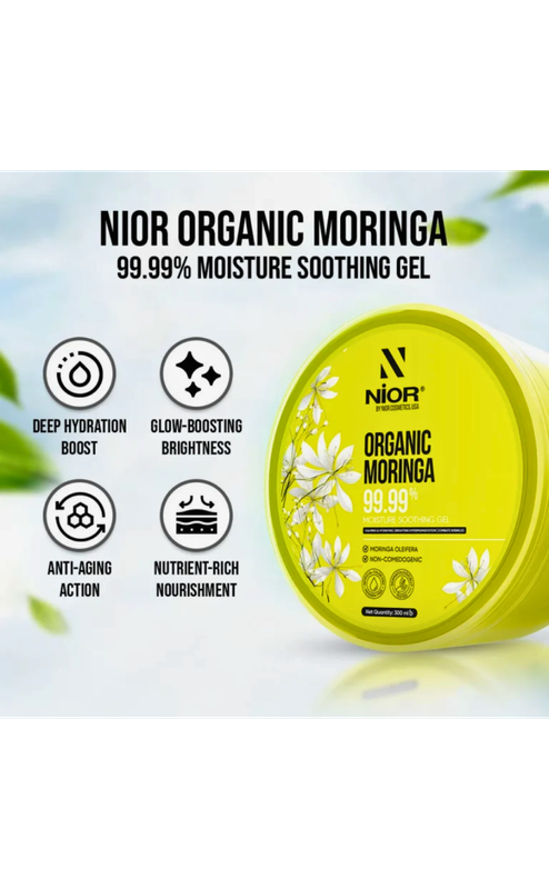 Nior Organic Moringa 99.99% Moisture Soothing Gel 300ml - Image 3