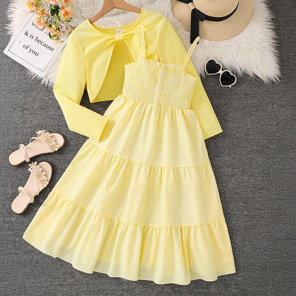 Imported🌸 Girls' Floral Dress & Jacket Set – Spring/Autumn Two-Piece Outfit