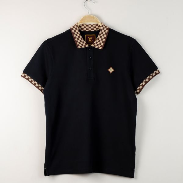 Exclusive Collection LV Cotton Spandex Polo Black