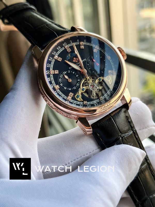 PATEK AUTO BELT BLACK BELT ROSE GOLD CASE V3