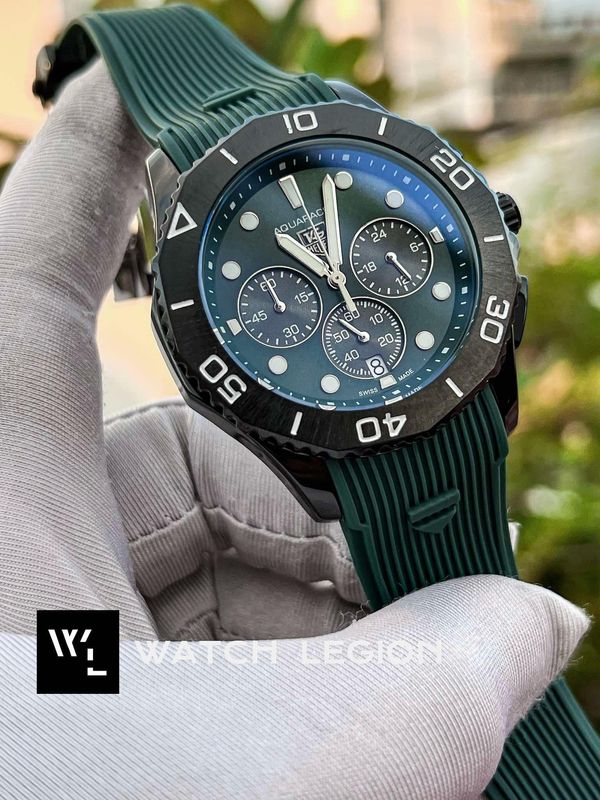 TAG AQUARACER BLK CASE GREEN DIAL GREEN BELT