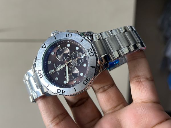 TAG AQUARACER CHAIN SILVER BODY BROWN DIAL