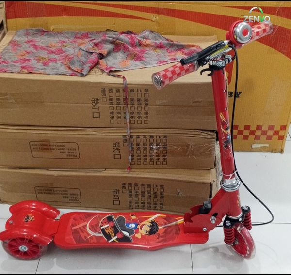 Foldable 3-Wheel Kick Scooter For Kids – Red