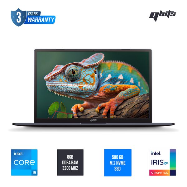 Qbits Sigma X2 Laptop Intel® Core™ i5-1240P (4.40 GHz 12 MB Cache) with 16 GB RAM and 500GB M.2 Western Digital NVMe SSD