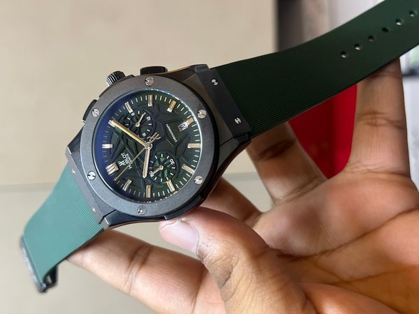 HUBLOT BELT SPIDER GREEN DIAL BLACK CASE GREEN BELT