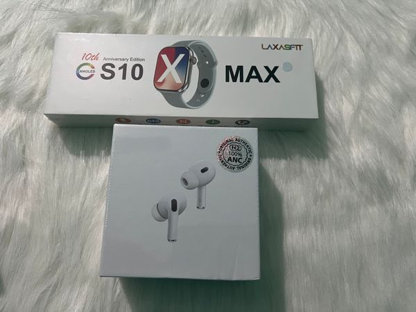 Airpods Pro 2nd Gen এবং S10 Max Series 10 Smart Watch (Original) Combo