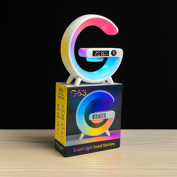 G63 Wireless Bluetooth Speaker LED RGB Light Wireless Charger Intelligent Atmosphere RGB G Shape Bedside Music Clock Smart Speaker