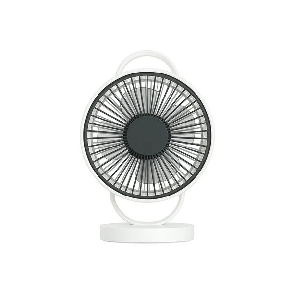 YAGE YG-7999 Rechargeable 8-Inch 360° Rotation Fan with LED Light – White Color