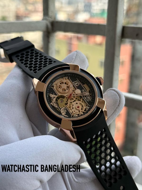 Jacob & Co Rose Gold Black Belt