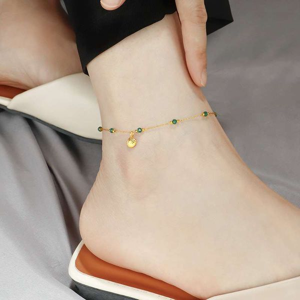 Shell Green Ball anklet payel Materials : Stainless Steel Color Guarantee