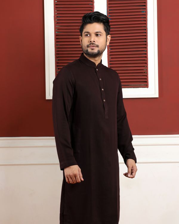 Elegant Mahogany Panjabi
