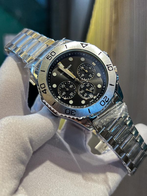 Tag Aquaracer Black Dial Silver Chain