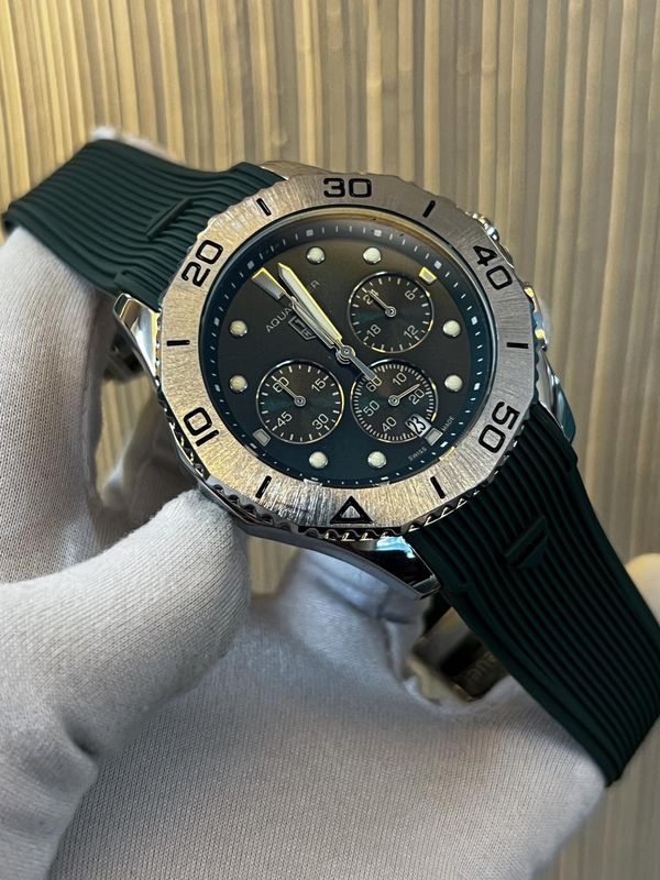 Tag Aquaracer Green Dial Silver Bezel Green Belt