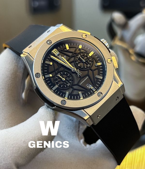 Hublot Spider Black Dial Silver case Black Belt AA