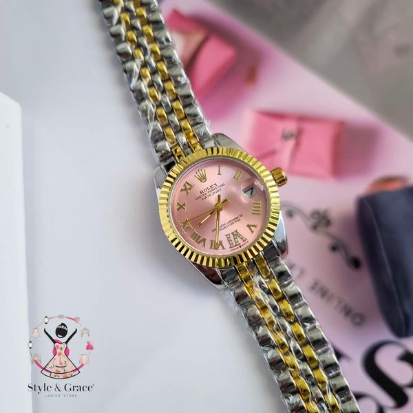 Rolex Jublee Chain Dual Tone Pink Dial