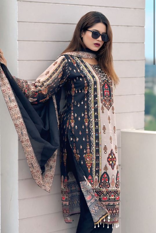 Georgette Readymade Three Piece