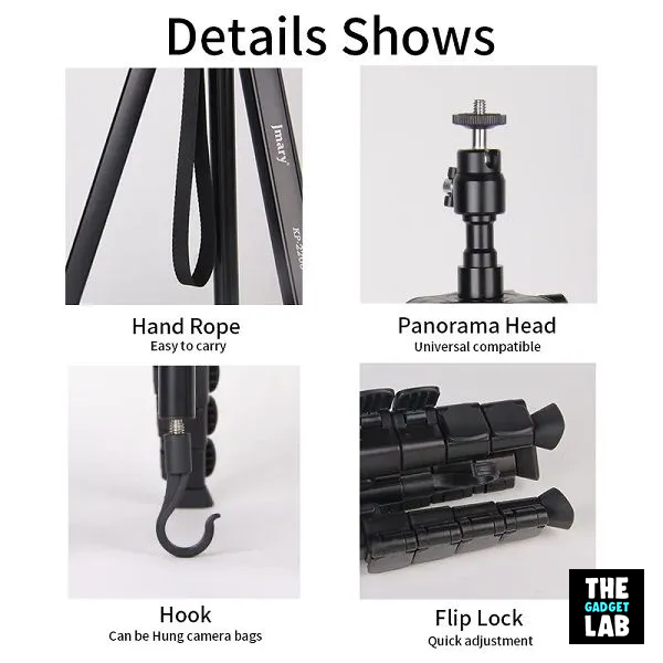 Jmary Tripod KP-2208 Professional Tripod With Mobile Holder - Image 3