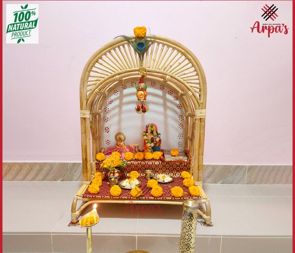 Rattan Made Singhasan for Hindu Pujas and Prayers