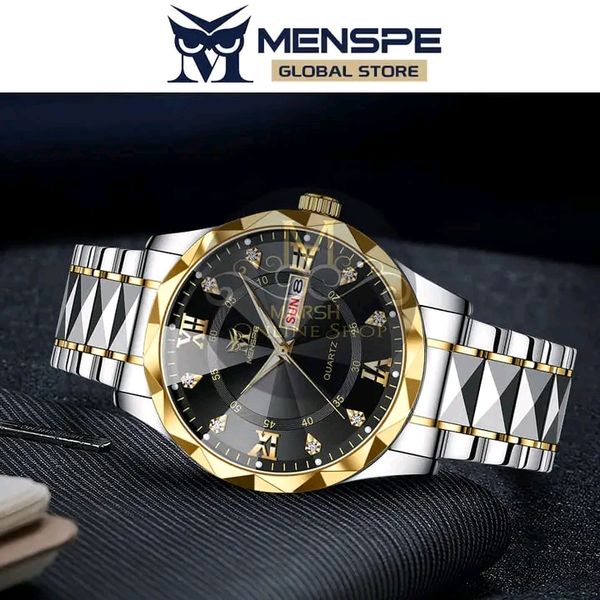💥MENSPE Men's Fashion Watch Quartz Watch With Diamond Calendar Watch - Image 2