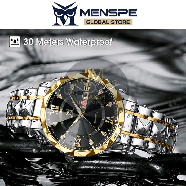 💥MENSPE Men's Fashion Watch Quartz Watch With Diamond Calendar Watch - Image 4