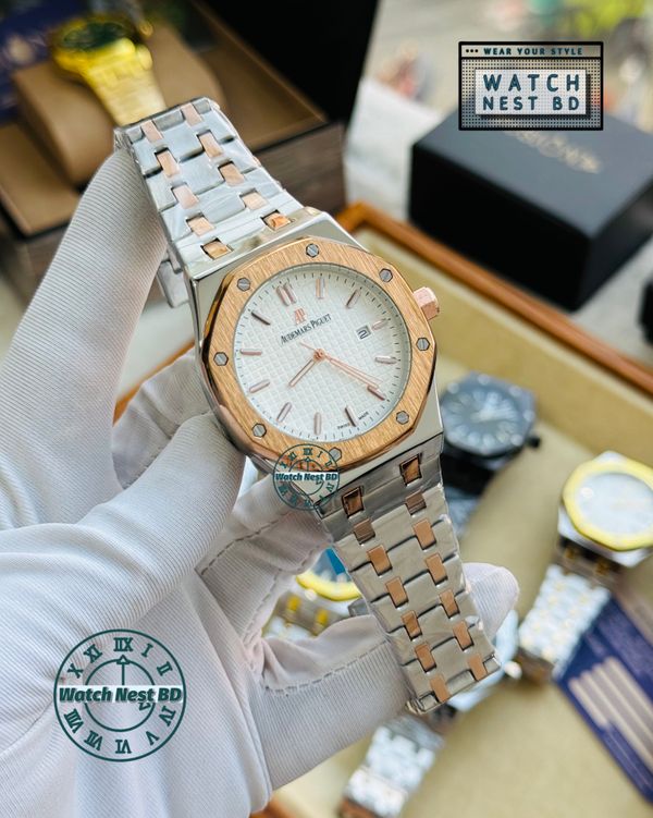 Audemars Piguet AP Dual tone Rose Gold White Quartz Movement Sqr Watch (AA Grade)