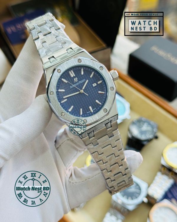 Audemars Piguet AP Silver Blue Dial Quartz Movement Sqr Watch (AA Grade)