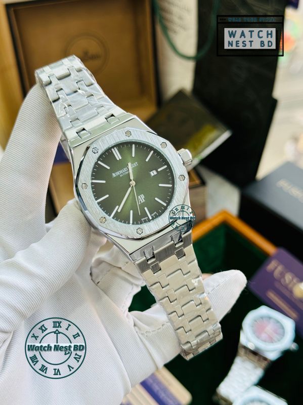 Audemars Piguet AP Silver Green Quartz Movement Plain Watch (AA Grade)