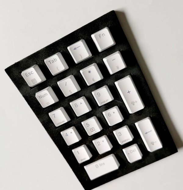 White ABS Numpad Keycaps