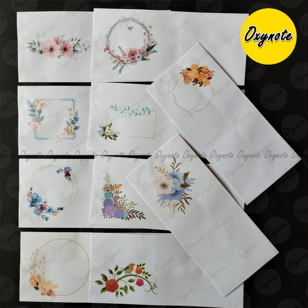 10 Pieces Premium Designed Envelope of 10 Different Designs by OXYNOTE