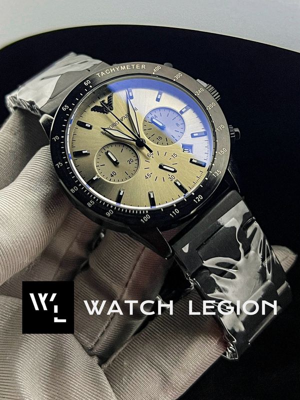 ARMANI CH MATT BLK SILVER DIAL