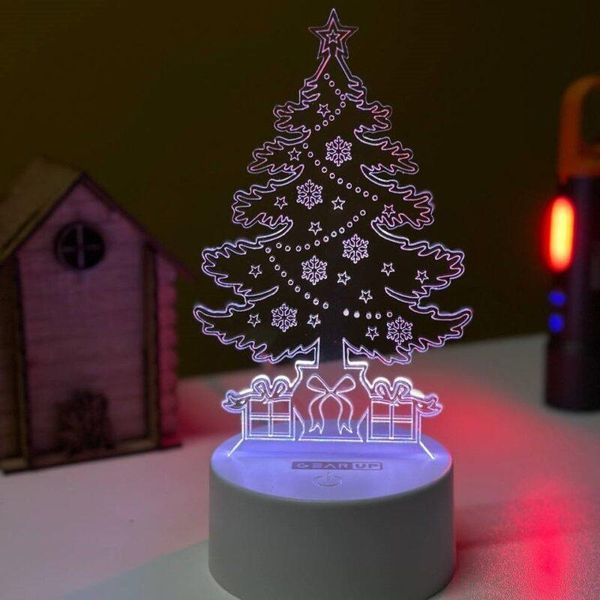 GearUP Acrylic Multicolor Night Lamp (Christmas Tree) – WHITE