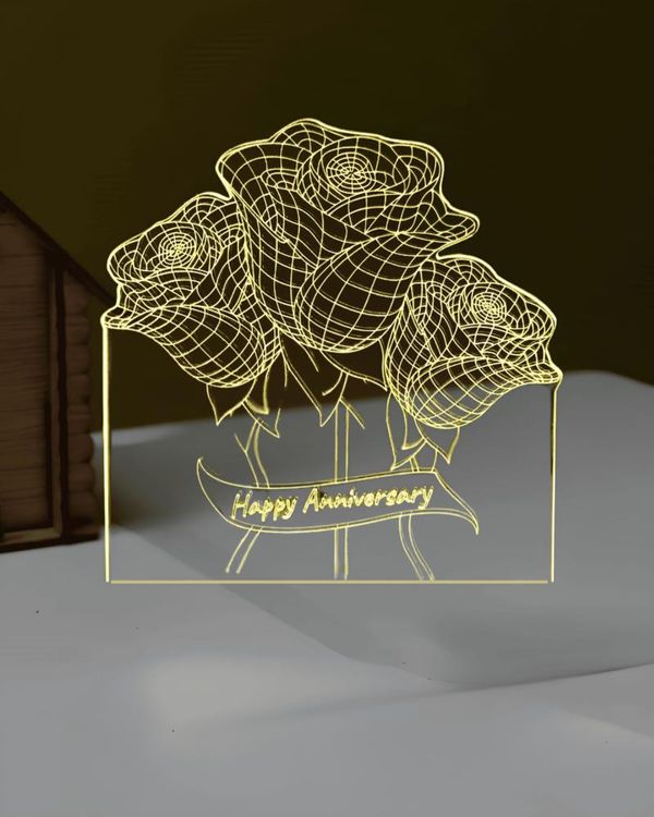 GearUP Acrylic Multicolor Night Lamp (Only Acrylic) Anniversary Rose