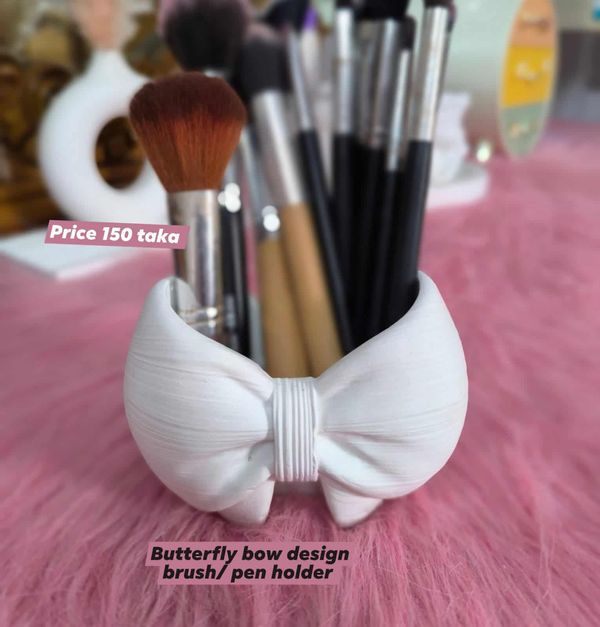 butterfly bow design brush pen holder