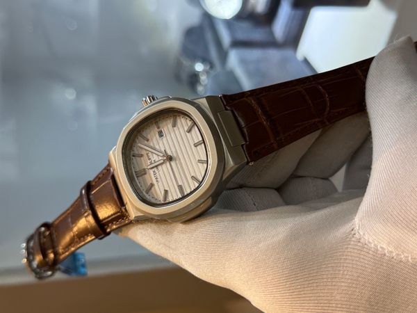 Patek White Dial Brown Belt