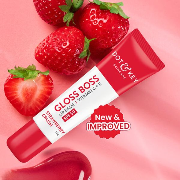 Vitamin C + E Brightening Lip Balm with SPF 50+ : Strawberry crush